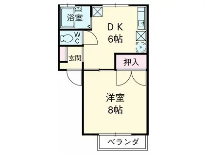 コーポアネシス(1DK/2階)の間取り写真