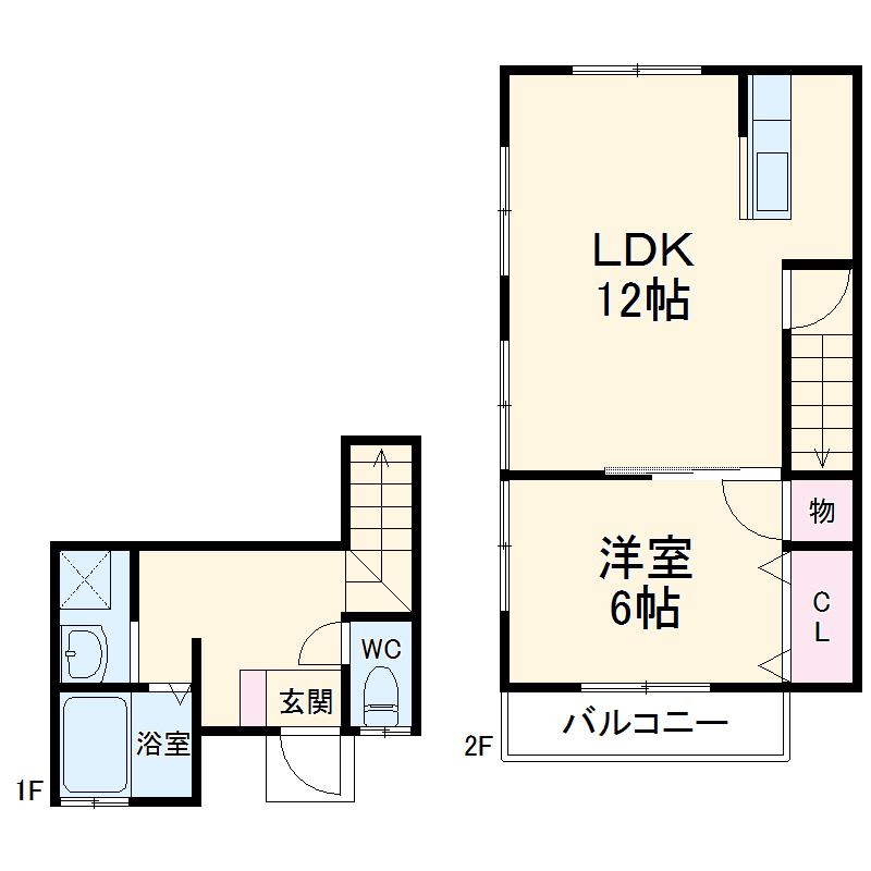 スマイル(1LDK/2階)の間取り写真