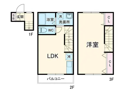 Sunny Side Court B(1LDK)の間取り写真