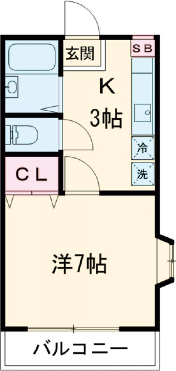 サン・ミヨン(1K/2階)の間取り写真