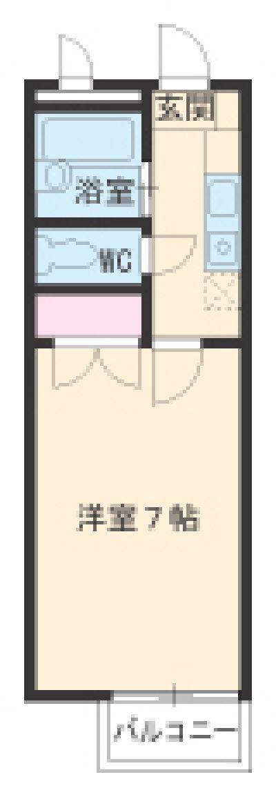アムール21(1K/1階)の間取り写真