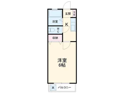 コーポ黒砂台(1K/2階)の間取り写真