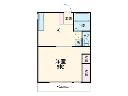 エスペランサ黒砂(1K/2階)の間取り写真