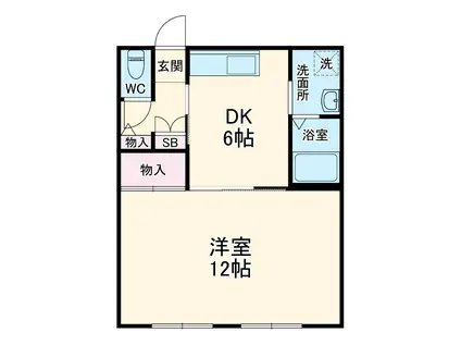 スバルⅡ(1DK/1階)の間取り写真