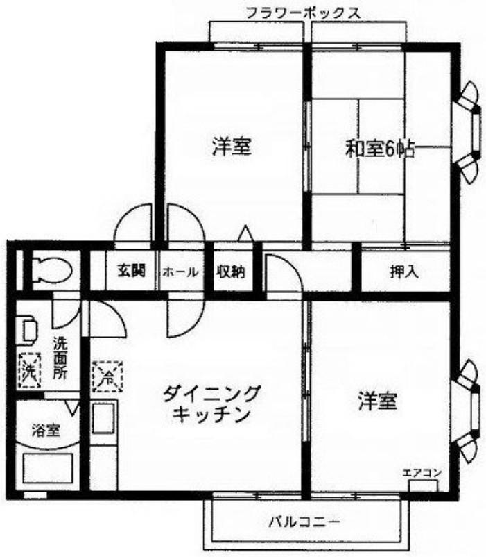 N・ソレアード(3DK/1階)の間取り写真
