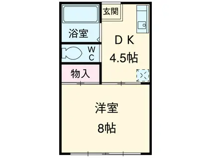 大善やすらぎ荘(1DK/2階)の間取り写真