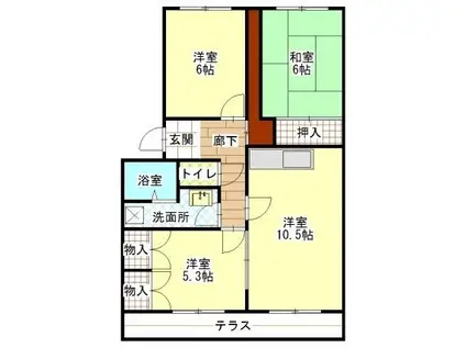 ストークマンションⅡ(3LDK/2階)の間取り写真