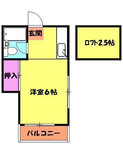 ハイムフォーワン(ワンルーム/1階)の間取り写真
