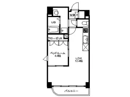 セザン新町(1LDK/3階)の間取り写真