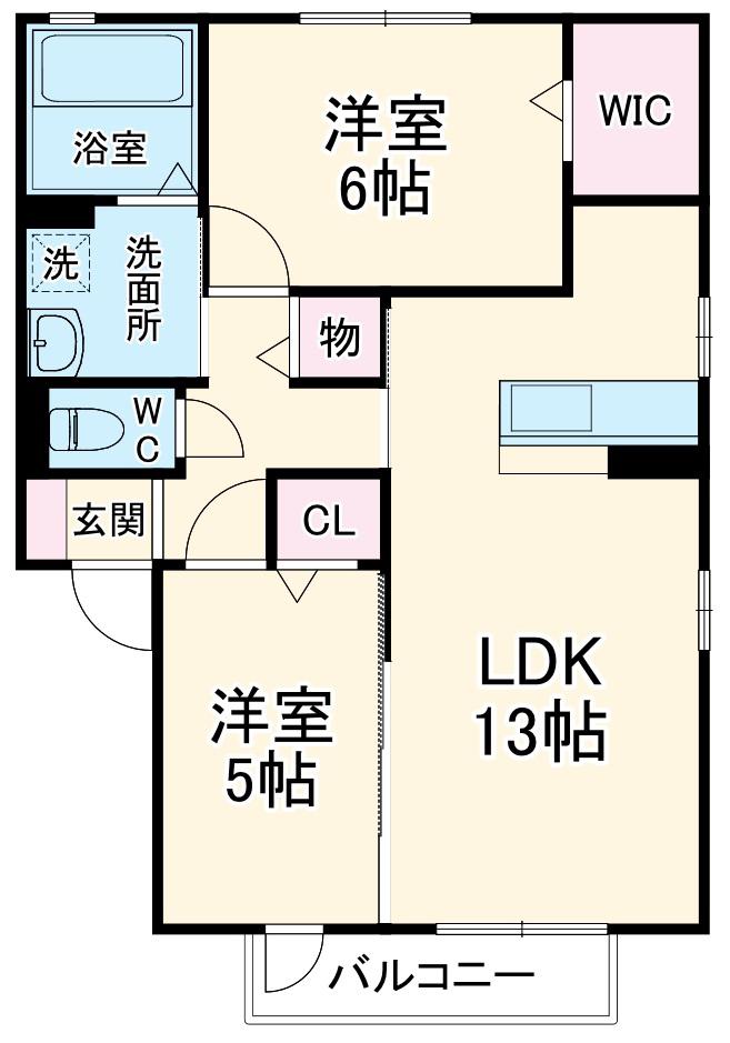 フォレスタⅡ(2LDK/2階)の間取り写真