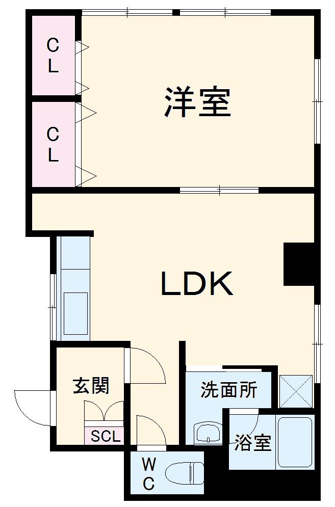 さくらビル(1LDK/4階)の間取り写真