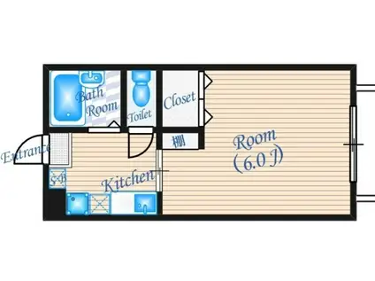 シャルム御殿山(1K/2階)の間取り写真