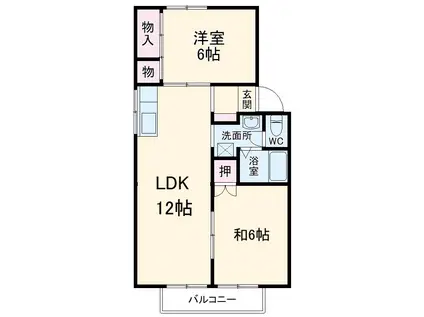 ファミール大福寺(2LDK/1階)の間取り写真