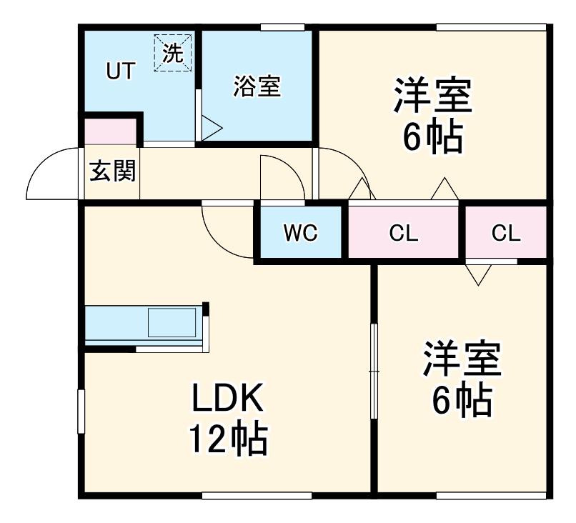 名鉄犬山線 岩倉駅(愛知) 徒歩13分 1階建 築11年(2LDK)の間取り写真