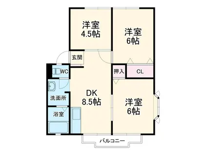 サンシティ88E棟(3DK/2階)の間取り写真