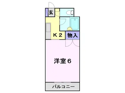 グランパス神明(1K/3階)の間取り写真