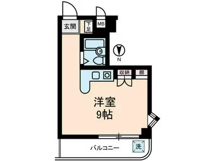 メゾンブランシュⅡ(ワンルーム/2階)の間取り写真