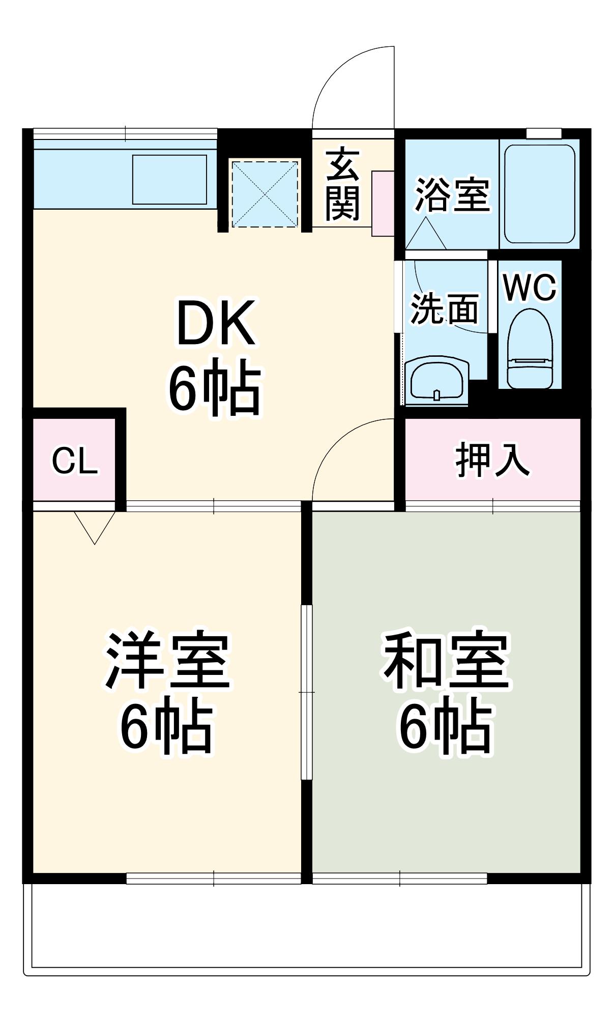 ウィンズⅡ(2DK/1階)の間取り写真