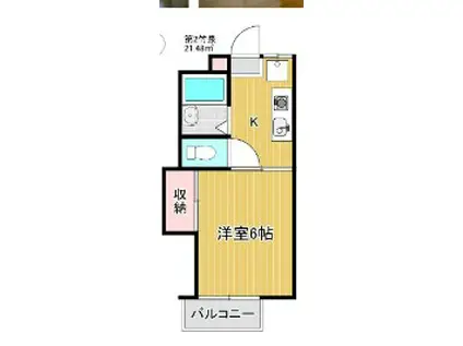 第二コーポ竹泉(1K/2階)の間取り写真