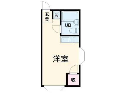 ローズパレス(ワンルーム/2階)の間取り写真