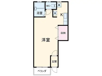 MIWAブライトンヒルズ(ワンルーム/1階)の間取り写真