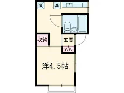 井出アパート(1K/2階)の間取り写真