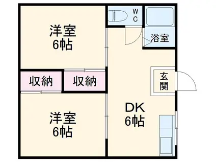 清田ハイツ(2DK/2階)の間取り写真