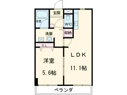 第3さくらマンション中央(1LDK/6階)の間取り写真