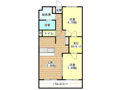 レセーナトゥ(2LDK/2階)の間取り写真