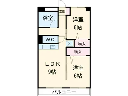 ピアチェーレ江南(2LDK/3階)の間取り写真