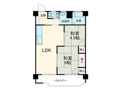 コーポ梨花苑(2LDK/2階)の間取り写真