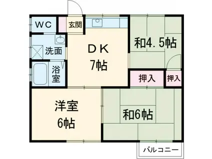 コロナハイツ(3DK/1階)の間取り写真