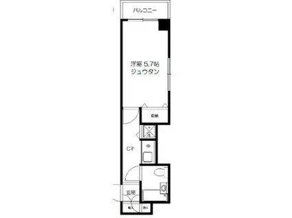 ダイアパレス竹ノ塚(1K/4階)の間取り写真