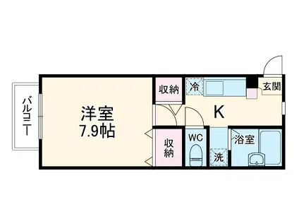 メゾンT・M(1K/1階)の間取り写真