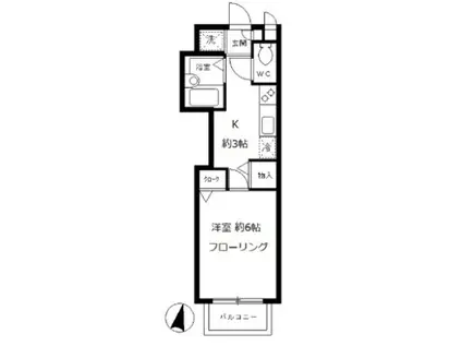 クレール東池袋(1K/2階)の間取り写真