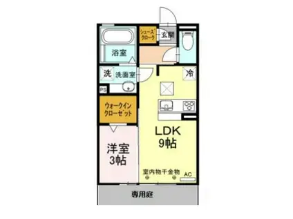 カーサ・ナターレⅡ(1LDK/1階)の間取り写真