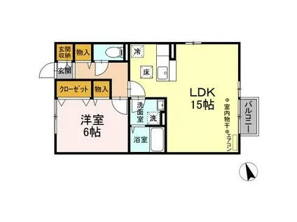 コージーコート(1LDK/1階)の間取り写真