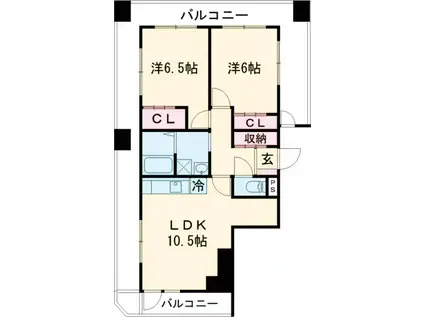 サンライズ南池袋(2LDK/7階)の間取り写真