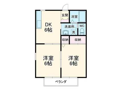 プティメゾン(2DK/2階)の間取り写真