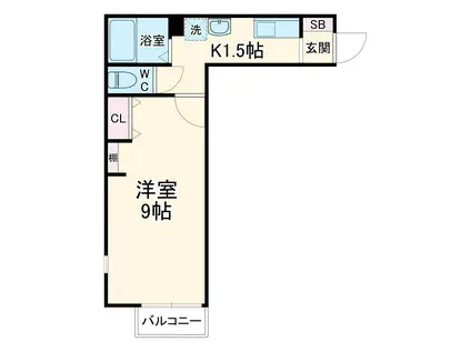 ナーセレ緑が丘(1K/1階)の間取り写真