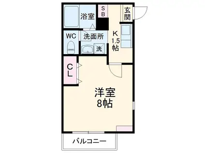 ナーセレ緑が丘(1K/1階)の間取り写真