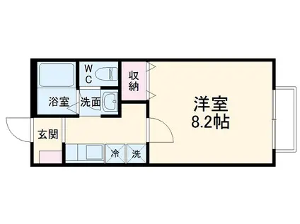 スクエアオーワダ(1K/1階)の間取り写真