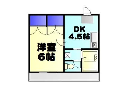 リファレンス西千葉駅前(1DK/2階)の間取り写真