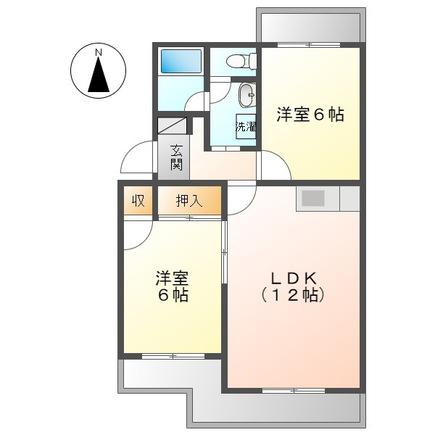 聖マンションⅡ(2LDK/3階)の間取り写真