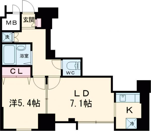 VIDA♯033(1LDK/1階)の間取り写真