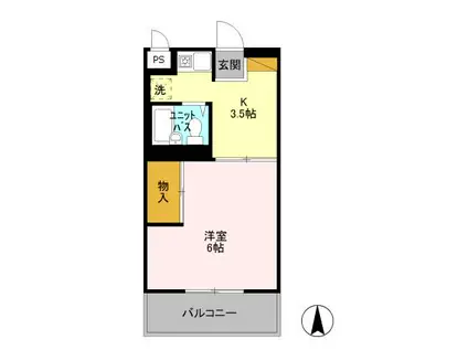 リジェール大久保3(1K/3階)の間取り写真