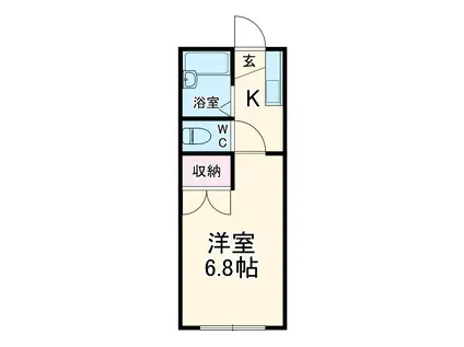 シャイン勝田台A(1K/1階)の間取り写真