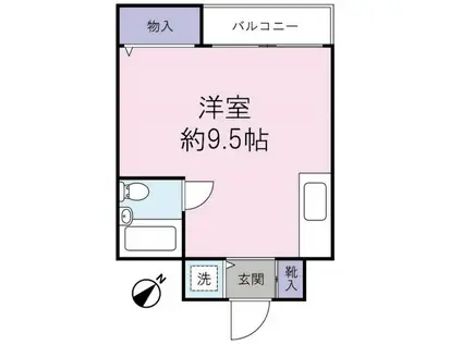 アパルトマン2(ワンルーム/2階)の間取り写真