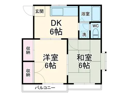 コアハイム八千代(2DK/2階)の間取り写真