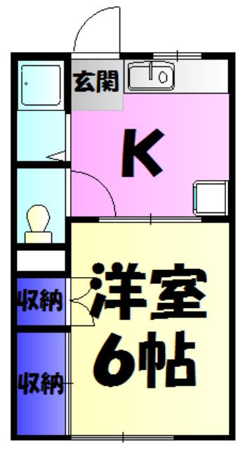 ハイムイトウ(1DK/1階)の間取り写真